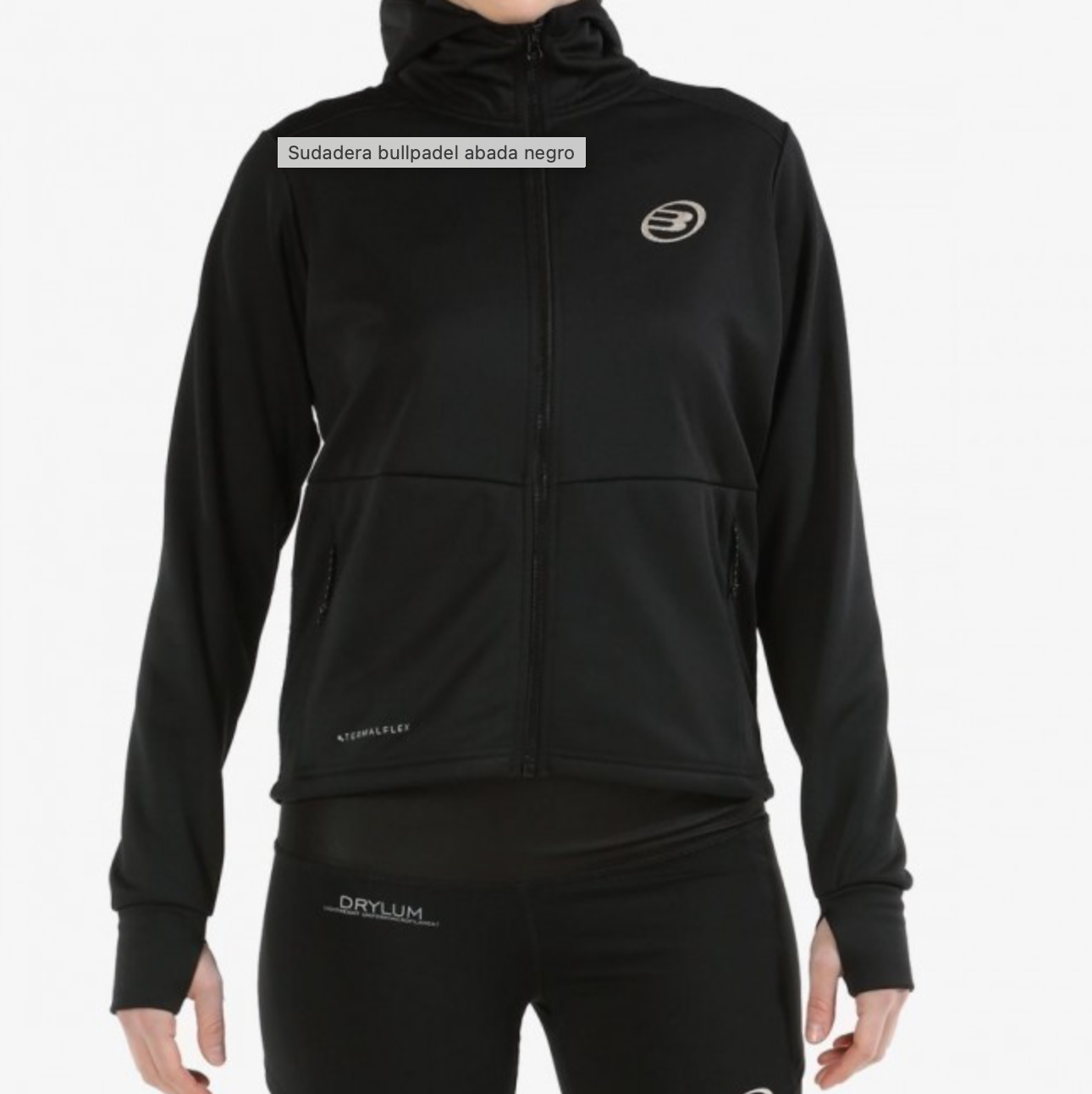 Sudadera Bullpadel Abada Negro Mujer