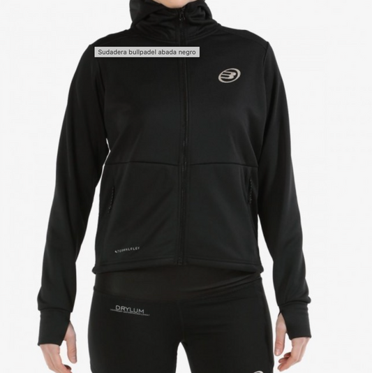 Sudadera Bullpadel Abada Negro Mujer