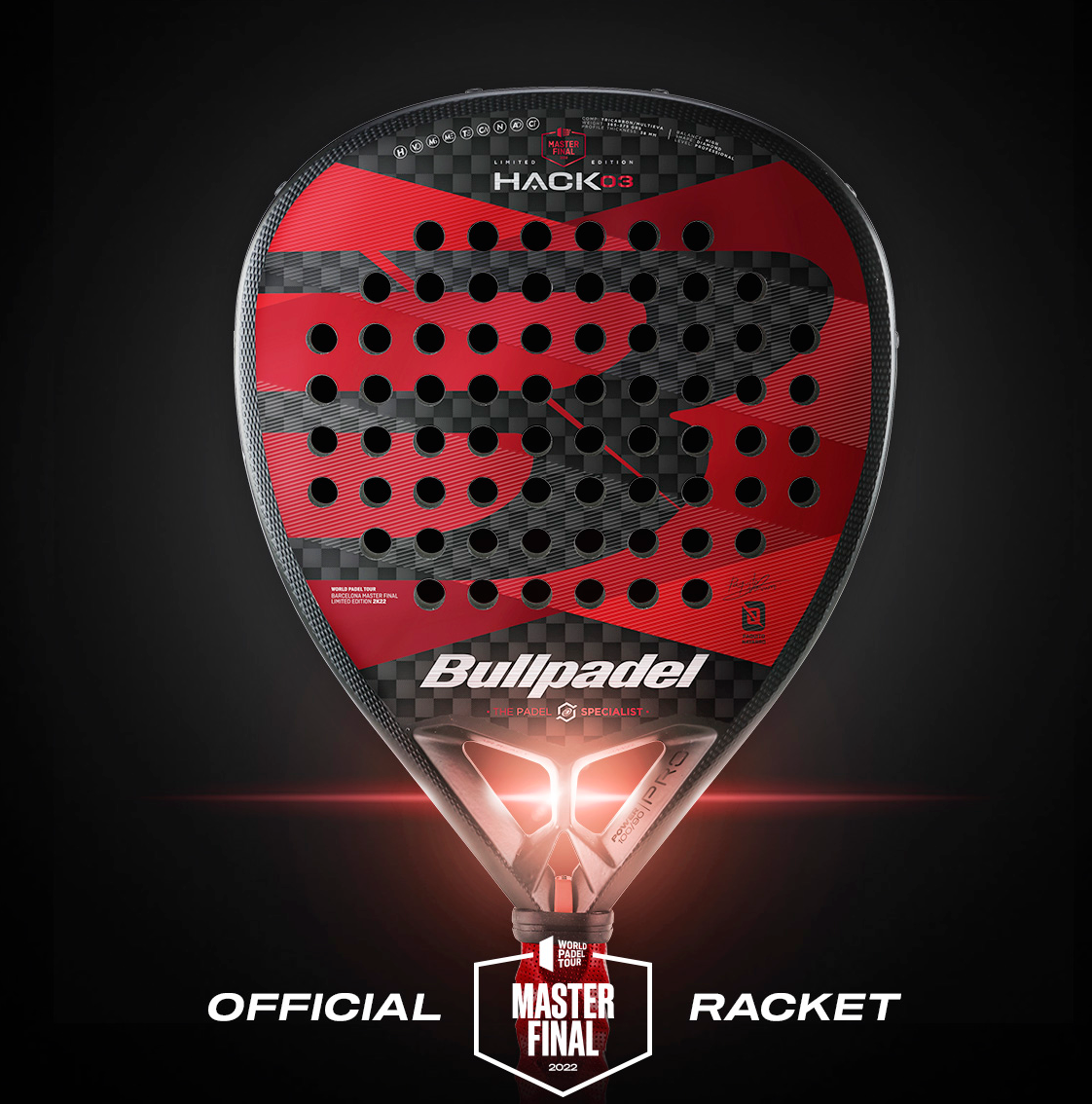 Bullpadel Hack 03 MF – Pala de Pádel Edición Limitada Master Final 2022
