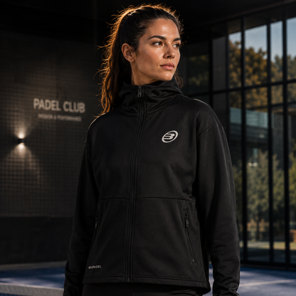 Sudadera Bullpadel Abada Negro Mujer